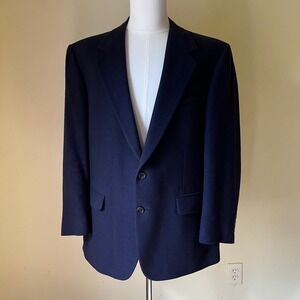 Vintage Bill Blass Black‎ Label 100% Camel Hair Blazer Navy Blue 42R